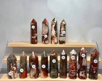 Red Carnelian Moss Dendritic Agate Tower Point (Natural Crystal) You Select