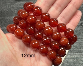 Carnelian Bracelet (8 & 12mm) Natural Crystal You Select Size