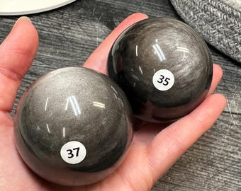 Silver Sheen Obsidian Sphere (Natural Crystal) You Select