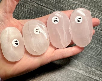 Pink Mangano Calcite Palm (Natural Crystal) You Select