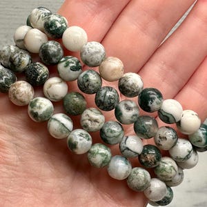 Tree Agate (Moss Agate) Bracelet (8mm) Natural Crystal afbeelding 1