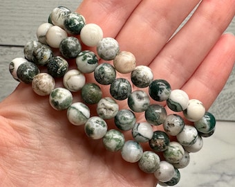 Tree Agate (Moss Agate) Bracelet (8mm) Natural Crystal