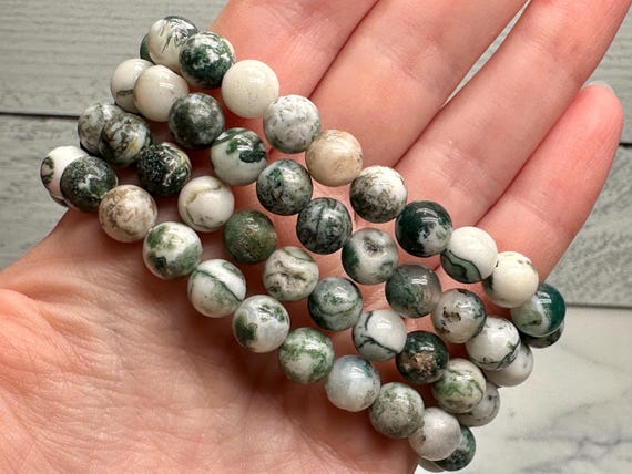 Tree Agate (Moss Agate) Bracelet (8mm) Natural Crystal