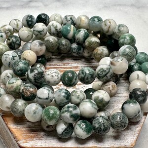 Tree Agate (Moss Agate) Bracelet (8mm) Natural Crystal afbeelding 2