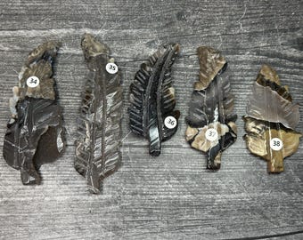 Volcanic Agate UV Feather Carved (Natural Crystal) You Select