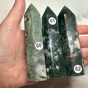 Moss Agate Tower (Natural Crystal) You Select