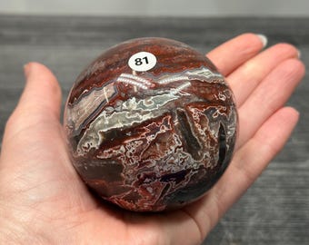Druzy Mexican 69.6mm Crazy Lace Sardonyx Agate Sphere (Natural Crystal) #81