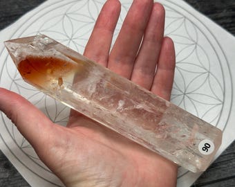 Clear Quartz Fire Quartz Tower Point (Natural Crystal) #90