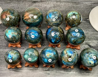 Labradorite Sphere & Stand (Natural Crystal) You Select