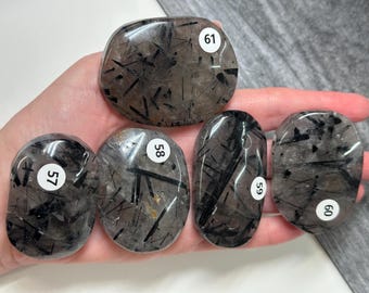 Palma de cuarzo turmalina negra Ultra AAA (cristal natural) Usted elige