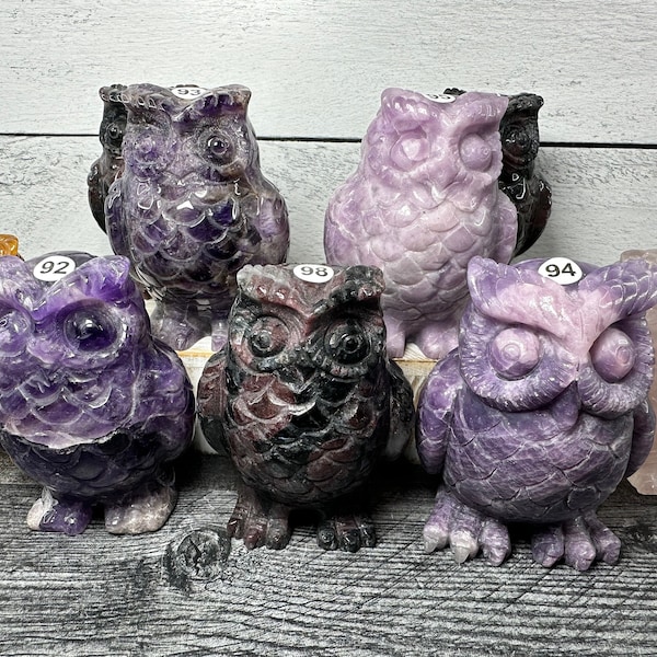 Owl (3.2") Large Carved Natural Crystal Animal