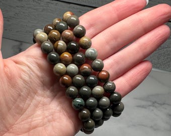 Polychrome Jasper Bracelet (8mm) Natural Crystal