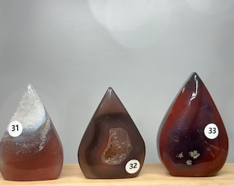 Swazi Mozambique Red Rose Agate Flame Freeform (Natural Crystal) You Select