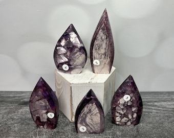 Purple Mica (Lepidolite) Ultra AAA Quality Flame Freeform (Natural Crystal) You Select