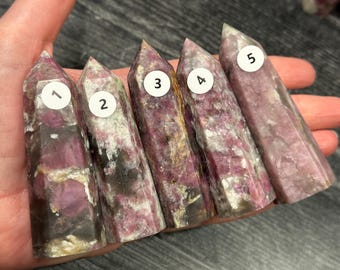 Pink Tourmaline Smoky Tower Point (Natural Crystal) You Select