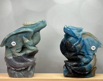 Trolleite Dragon 5.55” H High Detail Carving (Natural Crystal) You Select