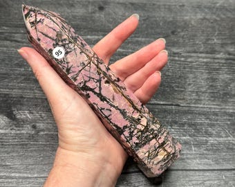 Rhodonite Long Tower (Natural Crystal) You Select