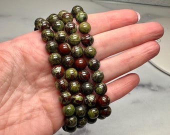 Dragon Blood Jasper Stone Bracelet (8mm) Natural Crystal