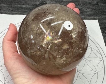 Smoky Quartz Sphere & Stand (Natural Crystal) You Select