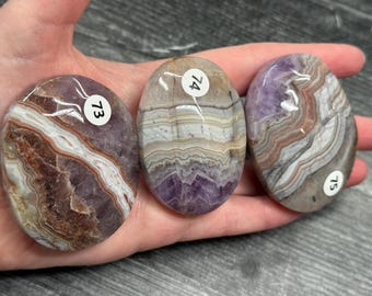 Amethyst Mexican Lace Agate Palm (Natural Crystal) You Select