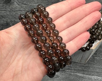 Smoky Quartz Bracelet (8mm) Natural Crystal
