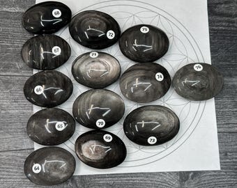 Silver Sheen Obsidian Palm (Natural Crystal) You Select