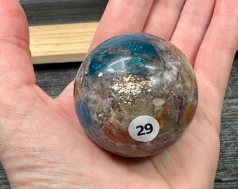 Blue Apatite Golden Sunstone Purple Mica Rare Sphere (Natural Crystal) You Select