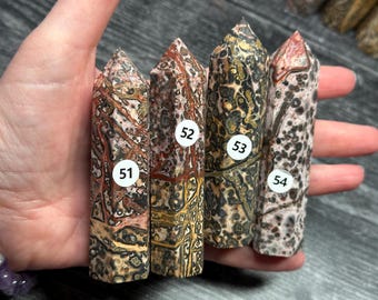 Leopard Skin Jasper Tower Point (Natural Crystal) You Select