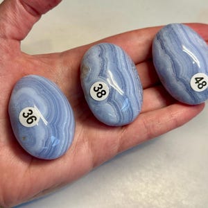 Blue Lace Agate Palm (Natural Crystal) You Select