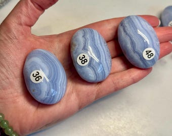 Blue Lace Agate Palm (Natural Crystal) You Select