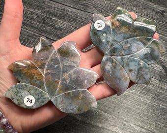 Ocean Jasper Lotus Leaf Carved (Natural Crystal) You Select