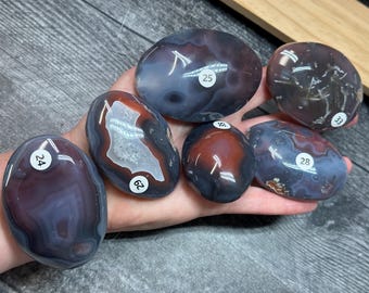 Swazi Mozambique Red Rose Agate Palm (Natural Crystal) You Select