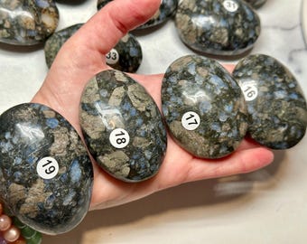 Blue Que Sera (Llanite) Palm (Natural Crystal)