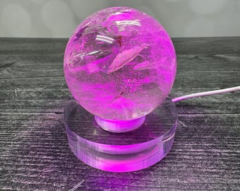 Acrylic Lighted Sphere Stand LED White or Colors Light for Crystal Display USB