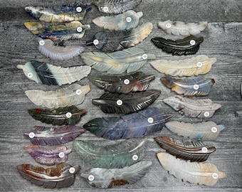 Crystal Feather Carved (Natural Crystal) You Select