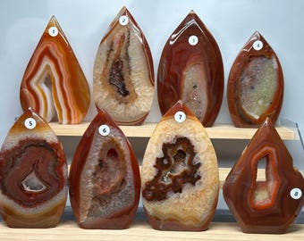 Carnelian Druzy Flame (Carved Natural Crystal) You Select