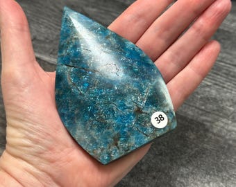 Blue Apatite Flame Freeform (Natural Crystal) You Select
