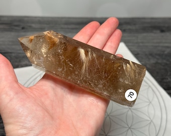 Golden Rutile Rutilated Quartz Ultra AAA Tower Point (Natural Crystal) #70
