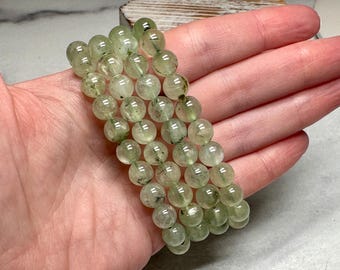 Green Prehnite Bracelet (8mm) Natural Crystal