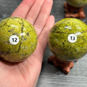Green Opal Sphere & Stand (Natural Crystal) You Select