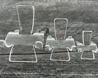 Set of Acrylic Crystal Heart Stands Raw Chunk