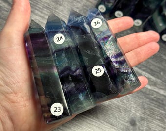 Blue Rainbow Fluorite Tower Point (Natural Crystal) You Select