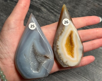 Botswana Agate Banded Flame (Carved Natural Crystal) You Select