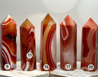 Carnelian Banded Sardonyx Agate Tower (Natural Crystal) You Select