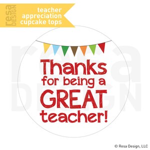 Teacher Appreciation Cupcake Topper Printable Printable - Etsy