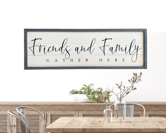 Gather Friends and Family Large Home Decor Handcrafted Wood | Etsy