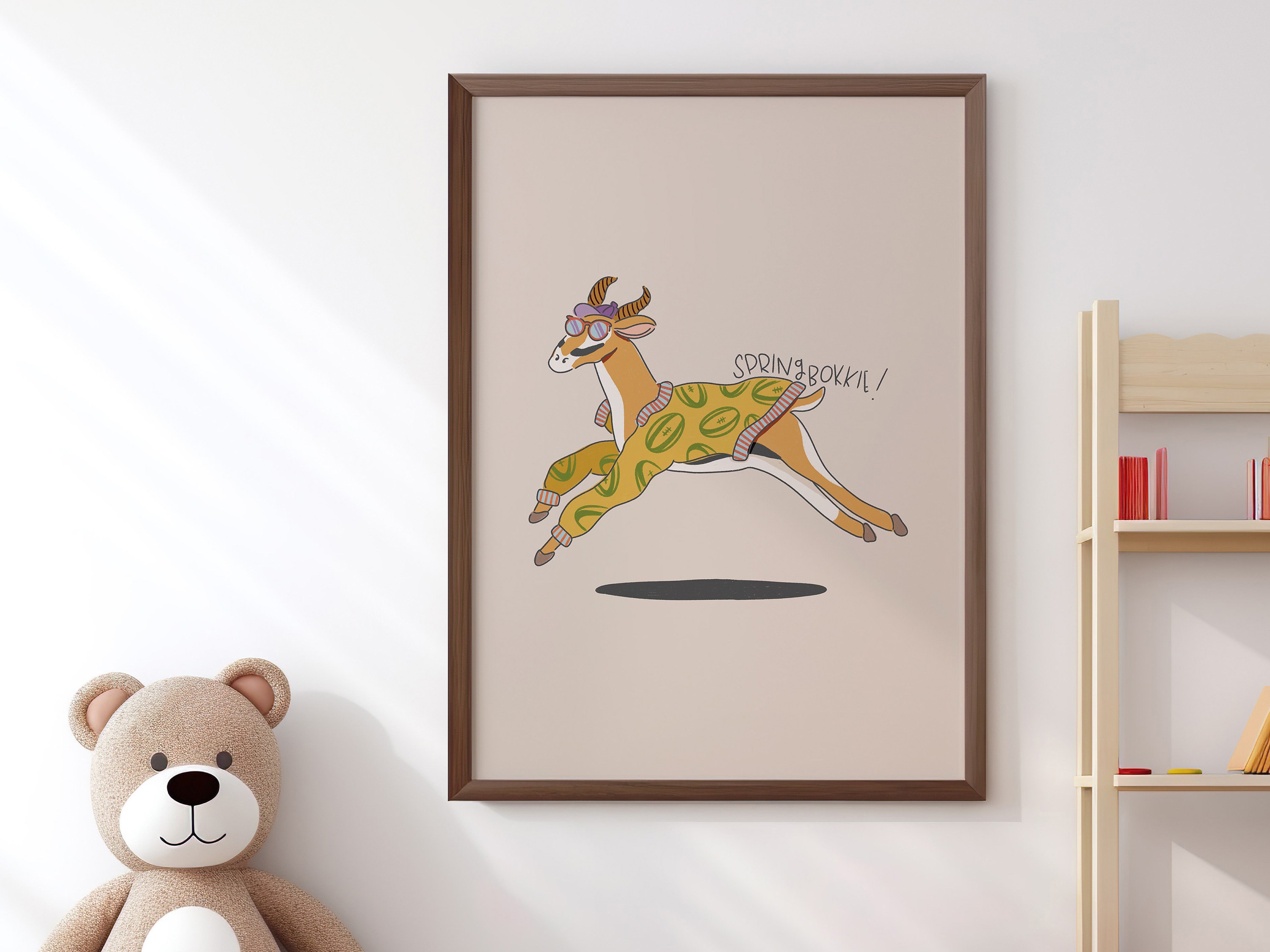 Springboks Printing Art Afrikaans Kids Print Springbok Illustration Kids Room Afrikaans ...