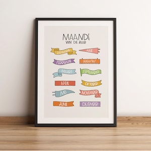Kids Illustration Afrikaans Educational Poster Kids Décor South Africa Baby Wall Art Afrikaans Teaching Children Bright Art Gift