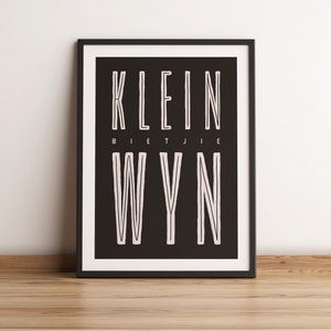 Afrikaans Wine Poster South Africa Gift Print Afrikaans Saying Wine Décor Afrikaans Funny Wall Art South Africa Heritage Poster Afrikaans
