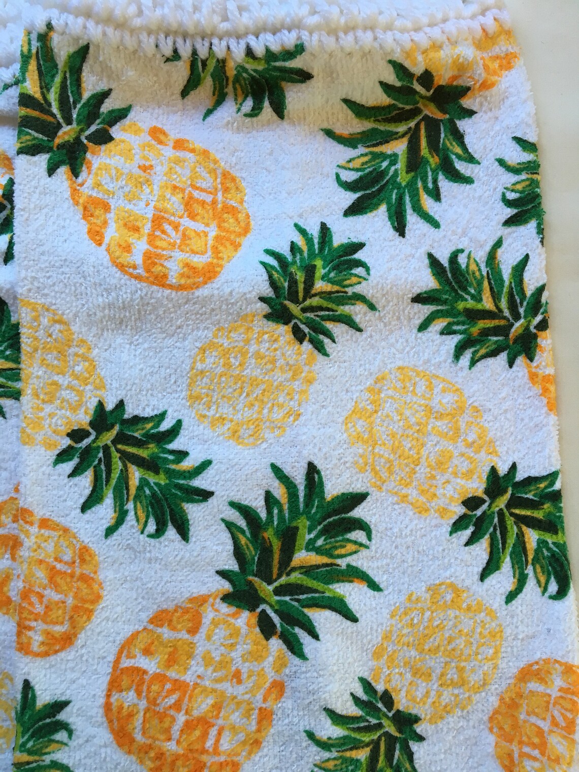 Pineapple Print Kitchen or Hand Towel set of 2 Etsy